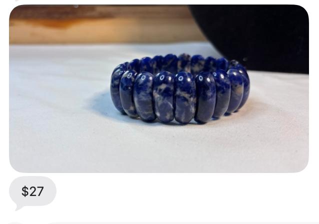 Blue stone bracelet with rounded beads
