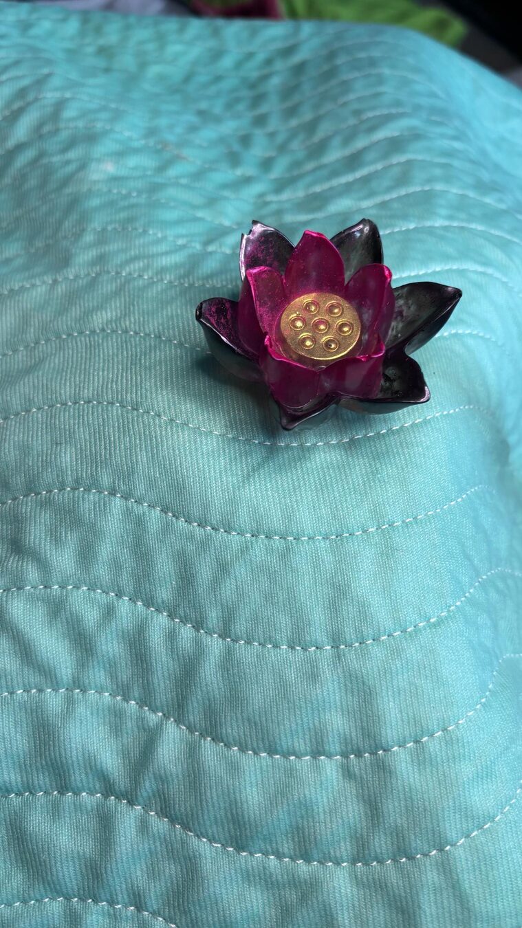 Pink lotus flower handmade candle holder
